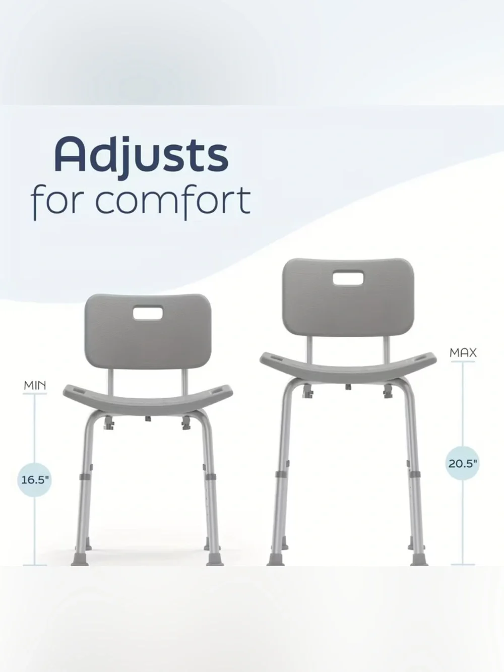 White Shower/Transfer Bench with Gray Legs adjustable for highest comes withgift